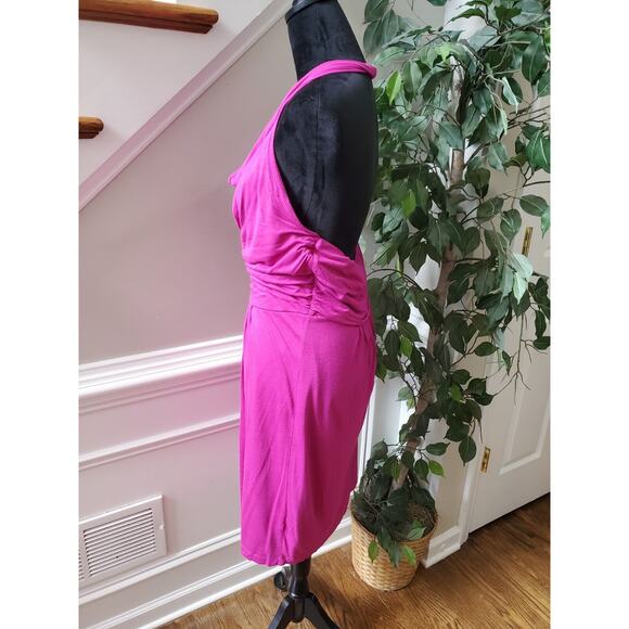 The Limited Women's Pink Rayon Cowl Neck Sleeveless Knee Length Dress Medium - Picture 5 of 13
